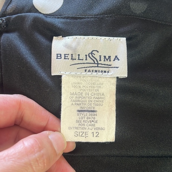 Vintage🧚♀️ Bellissima Black/White Y2K Polka Dot Bodydoll Blouse Size 12 - Picture 14 of 17